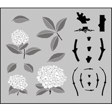 Трафарет Гортензия 2