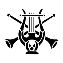 Пример трафарета Мотив рога и лиры