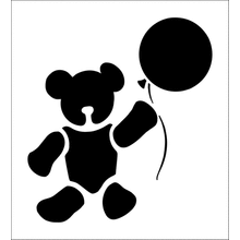 Пример трафарета Мишка с шаром