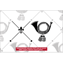 Пример трафарета Обои с валторной