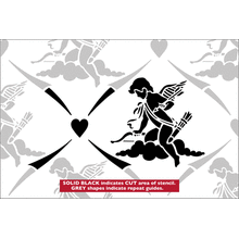 Пример трафарета Обои с ангелами