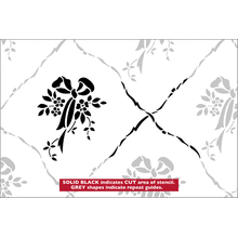 Пример трафарета Обои Весенний Букет