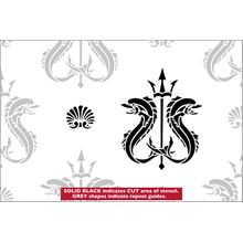 Пример трафарета Дельфиновые обои