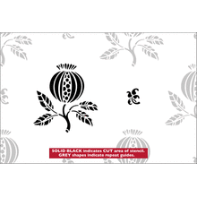 Пример трафарета Гранатовые обои