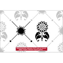 Пример трафарета Обои подсолнух