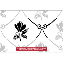 Пример трафарета Обои с магнолией