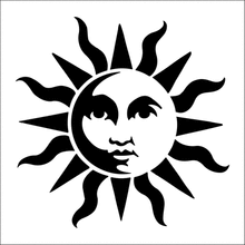 Пример трафарета Солнечный мотив