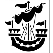 Пример трафарета мотив галеон