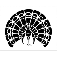 Пример трафарета Мотив с павлинами