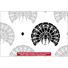 Пример трафарета Обои с павлинами