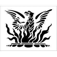 Пример трафарета Мотив с фениксом