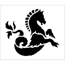 Пример трафарета Морской конек 3