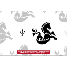 Пример трафарета Морской конек 2