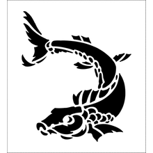 Пример трафарета Рыбный мотив