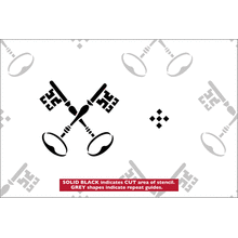 Пример трафарета Скрещенные ключи 1