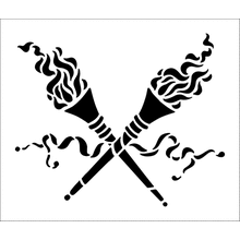 Пример трафарета Мотив с факелами