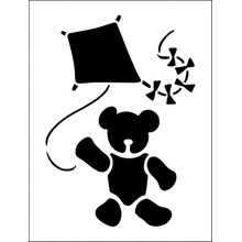 Пример трафарета Мишка со змеем