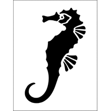 Пример трафарета Морской конек 1