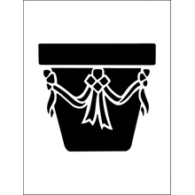 Пример трафарета Горшок с гирляндами 2