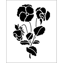 Пример трафарета Анютины глазки 3