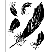 Пример трафарета Перья 2