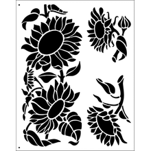 Пример трафарета Подсолнухи 3