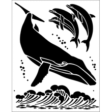 Пример трафарета Киты