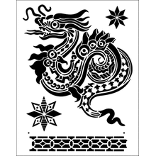 Пример трафарета Набор с драконом