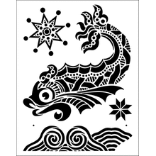 Пример трафарета Набор с рыбой