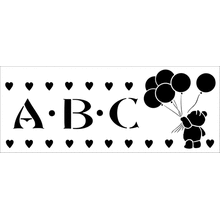 Пример трафарета Мишка с буквами