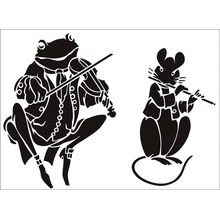 Пример трафарета Лягушка и мышь