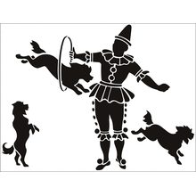 Пример трафарета Собака и клоун