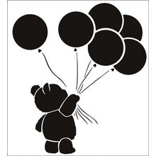 Пример трафарета Мишка и шары