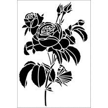 Пример трафарета Роза и бабочка