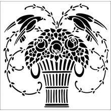 Пример трафарета Цветочная корзина