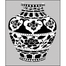 Пример трафарета Восточный горшок