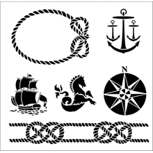 Пример трафарета Морской набор