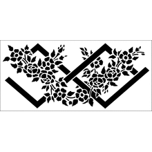 Пример трафарета Роза на решетке 2