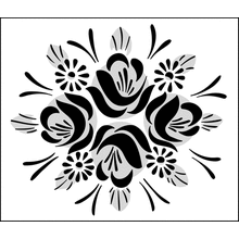 Пример трафарета Медальон из роз