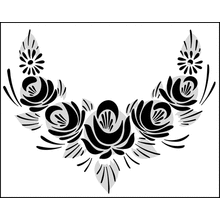 Пример трафарета Розовая гирлянда