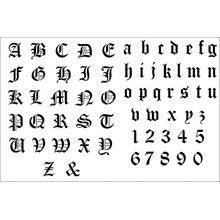 Пример трафарета Старый английский алфавит