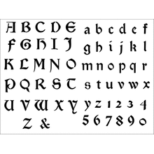 Пример трафарета Готичный алфавит