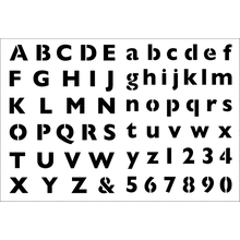 Пример трафарета Современный алфавит 1