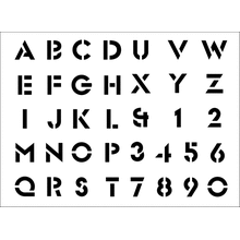 Пример трафарета Простой алфавит