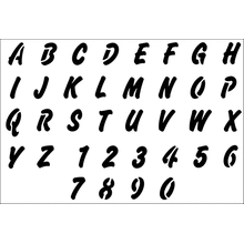 Пример трафарета Обычный алфавит