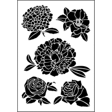 Пример трафарета Большие цветы