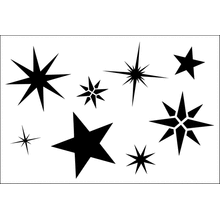 Пример трафарета Разные звезды