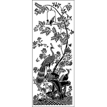 Пример трафарета Картина с павлинами