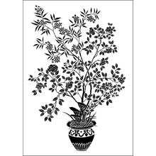 Пример трафарета Дерево в кадке 3