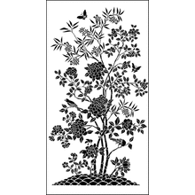 Пример трафарета Малые пионы 2